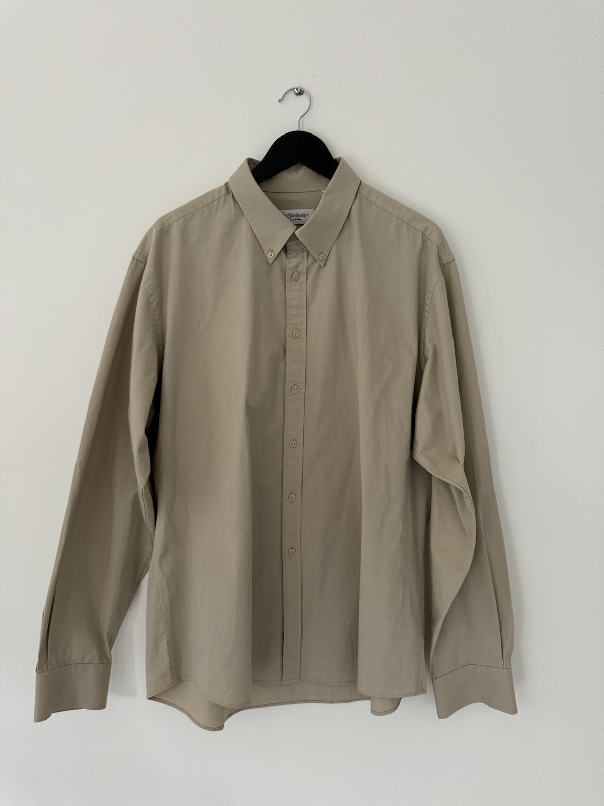 SAINT LAURENT Camicia uomo YSL cotone manica lunga con bottoni