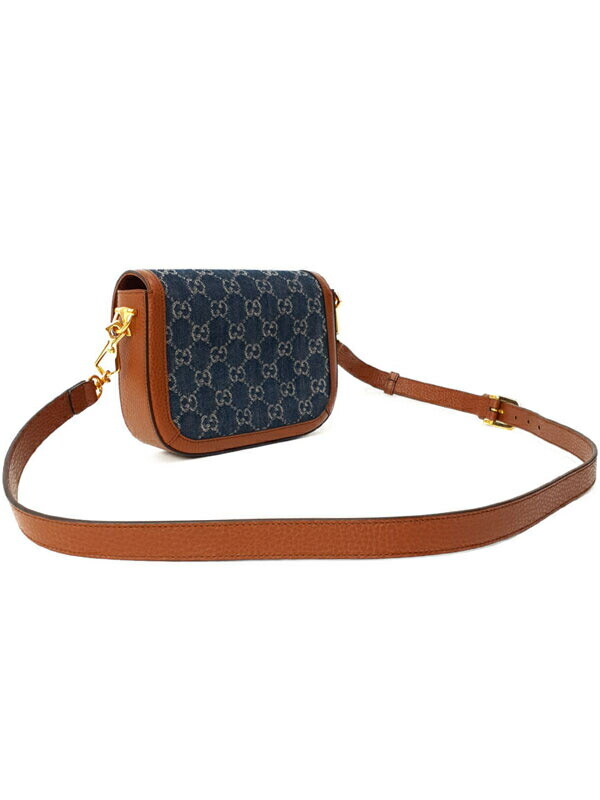 Gucci Gucci Horsebit 1955 GG Denim Mini Bag 658574 Shoulder Bag T756