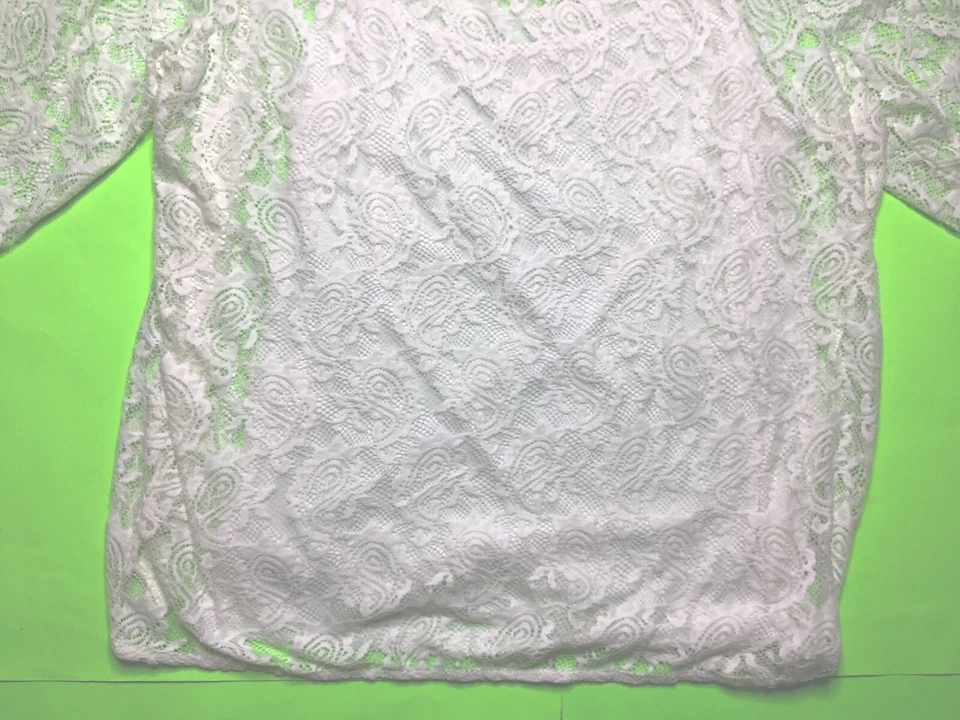 BASIC EDITIONS Women’s 3/4 Sleeve Blouse Size X-Large White - Image 4 of 4