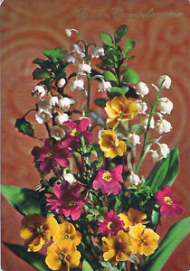 Cartolina Postcard Buon Compleanno Fiori Vari Colorati In Mazzo Ebay