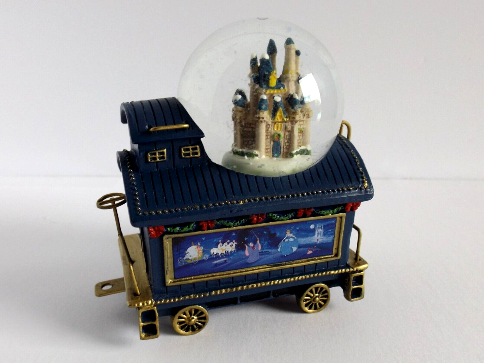 DISNEY BRADFORD EXCHANGE ENCHANTED JOURNEY CABOOSE CHRISTMAS SNOW GLOBE WITH COA