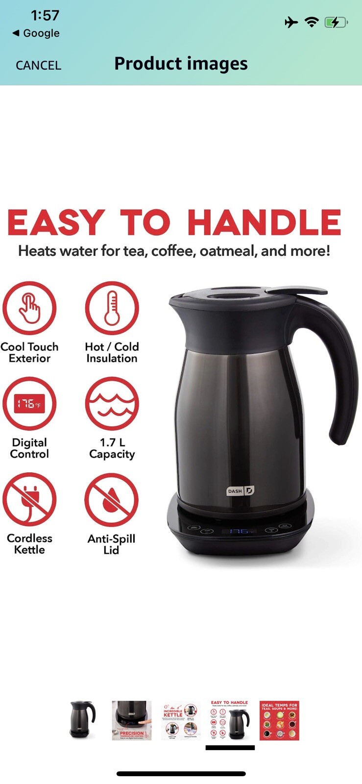 Insulated Electric Kettle, 59 OFF