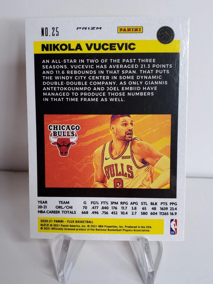 2020-21 Panini FLUX "NIKOLA VUCEVIC" #25 RED PULSAR SSP Target! Chicago BULLS!🔥 - Image 3 of 3