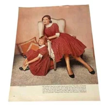 1954 Vintage Magazine Illustration in McCalls Mother Daughter Matching Dresses