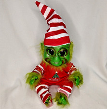 Christmas Grinch Baby Stuffed Foam Rubber 'My Favorite' 8" furry hair big eyes