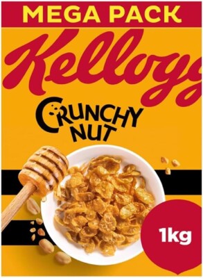 Kellogg's Crunchy Nut Frühstücks-Cerealien 1kg Packung Packungsgrößen