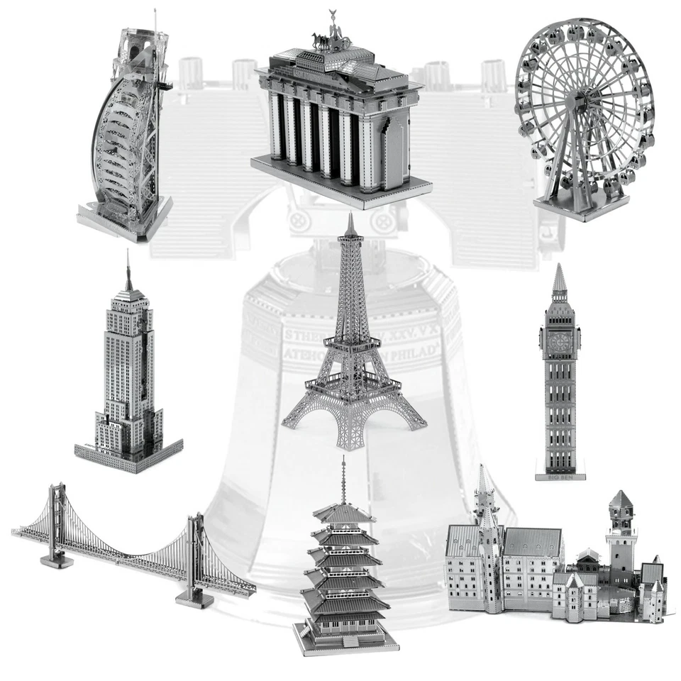 NONAME Architektur 3D - Laser Metall Puzzle: Brücken Tower Big Ben Turm von Pisa Padoge