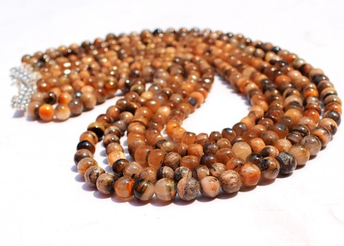 5 Strand 961 Cts Natural Tiger Eye Round Shape Beaded Necklace Jewelry AK 22E492 - Picture 2 of 8