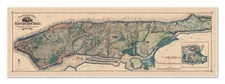 New York City Manhattan Topographical Map c. 1865 | Vintage Reprint Wall Decor
