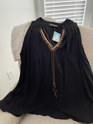 BASICALLY ME WOMENS OVER SIZED SLEEVELESS TOP SHIRT NWT