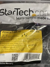 Startech Laptop Power Cord Black NEMA 5-15P to C13 6 ft PXT101NB3S