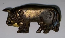 Vintage Bronze Tone Bull Toro Tie Tack Pin