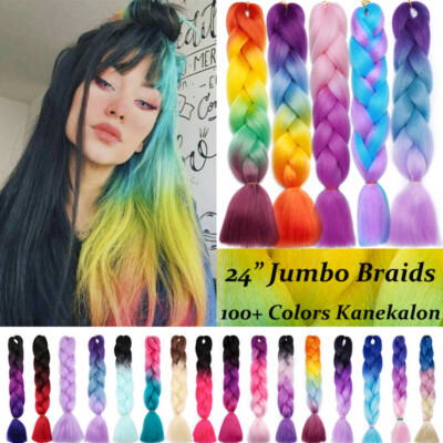 5 Stücke Voller Kopf Bunt Jumbo Braid Kunsthaar Highlight Flechten Extension 24''