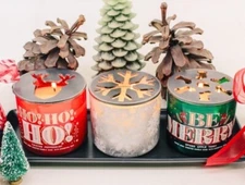 Happy Holidays Handcrafted Candle-Saver™ Brand Toppers! Helps Prevent Coring!