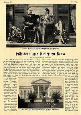 USA Päsident Mac Kinley zu Hause Weisses Haus Washington Histor. Memorabile 1900