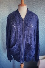 Max Jeans Blue Lace Bomber Jacket Size Large