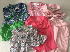MIXED LOT OF 6, GIRLS 6-12 mo/9-12mo,PANTS, TOP, SHORTS, SKIRT, DRESS W/BLOOMERS