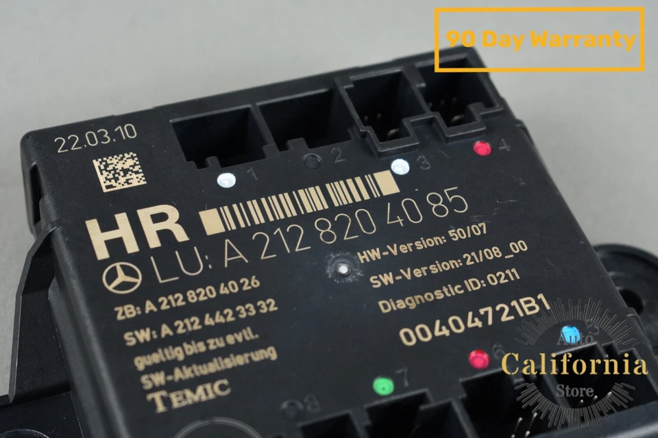 Módulo de controle de porta traseira direita 08-18 Mercedes W212 E350 GLK350 CLS550 fabricante de equipamento original - Imagem 2 de 4