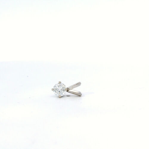 14k White Gold 0.40ct Round Brilliant Cut Diamond (G, I1) Solitaire Drop Pendant - Picture 6 of 14