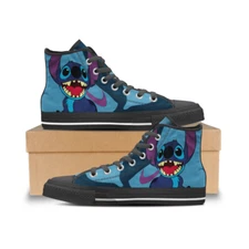 Stitch High Top Shoes, Lilo & Stitch Unisex Hightop Sneaker Shoes, Cartoon Shoes