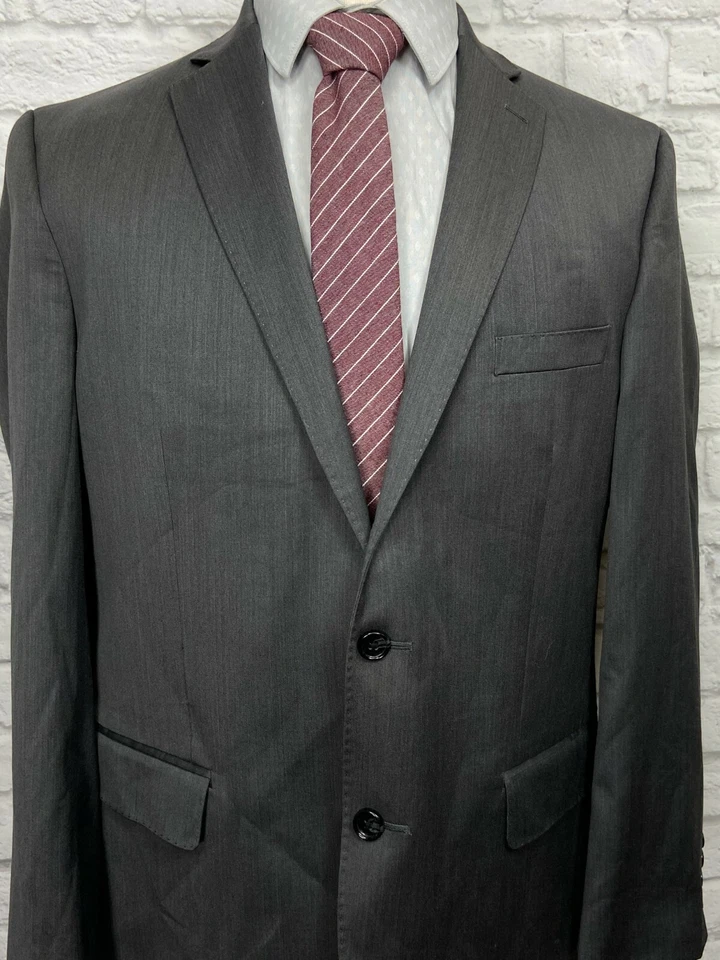 Blazer MARC ANTHONY Slim Fit masculino cinza mistura de lã esporte 44R - Imagem 2 de 4