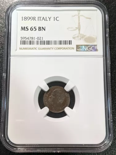 1899 R MS65 BN Italy Centesimo Vittorio Umberto I Rome NGC KM 29 UNC 