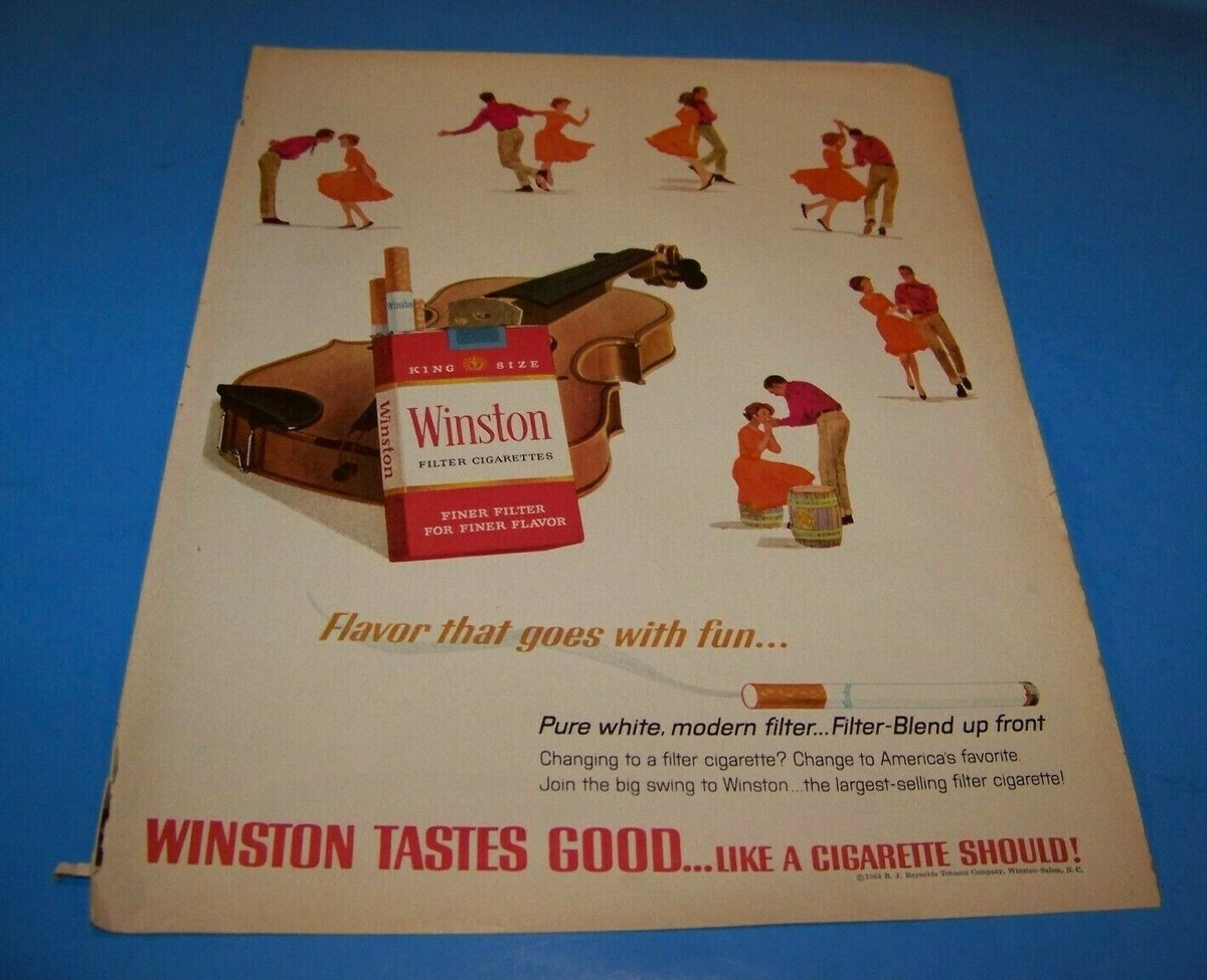 winston one white cigarettes Winston Cigarettes Original Print Advertisement Vintage 1964