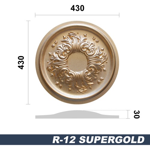 1 Stuckrosette Deckenlampe Zierrosette Innendekor Styropor EPS alle Modelle Gold - Bild 12 von 21