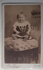 Late 1880s Antique Cabinet Card Photo Of Baby By  JOH. HANSEN ATELIER FOTOGRAFI