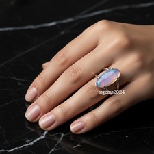 Ethiopian Opal Gemstone 925 Sterling Silver Ring Handmade Jewelry Ring For Gift