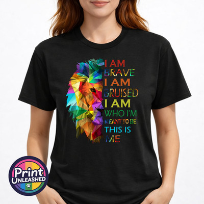 Greatest Showman This Is Me T-Shirt Regenbogen Löwe Kaleidoskop Grafik Tee S-2XL