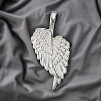 AnhäNger FlüGel EngelsflüGel 925 Sterling Silber Rhodiniert Mattiert
