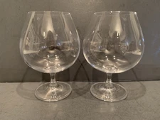 2 CRYSTALITE BOHEMIA Brandy/ Cognac Glasses 6"