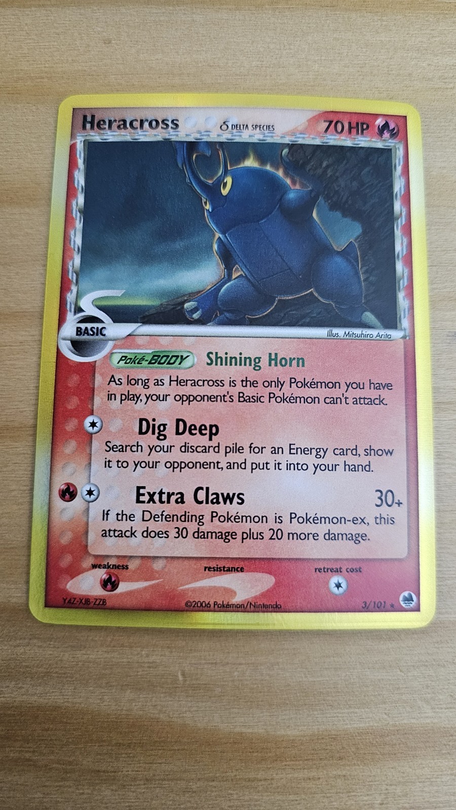 Heracross 3/101 Dragon Frontiers Reverse Holo Rare LP-NM Pokemon Card