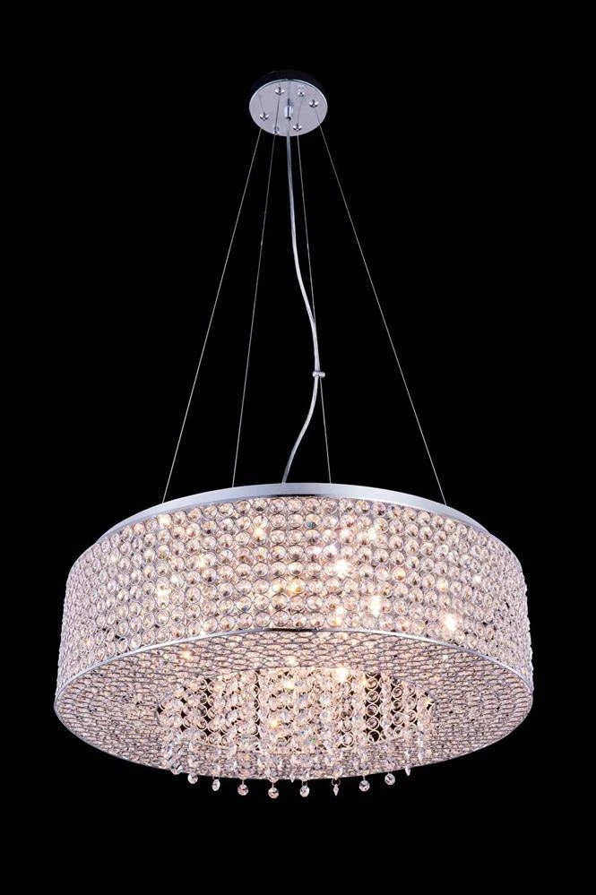 Elegant Lighting V2914D24C RC Amelie Pendant Chrome