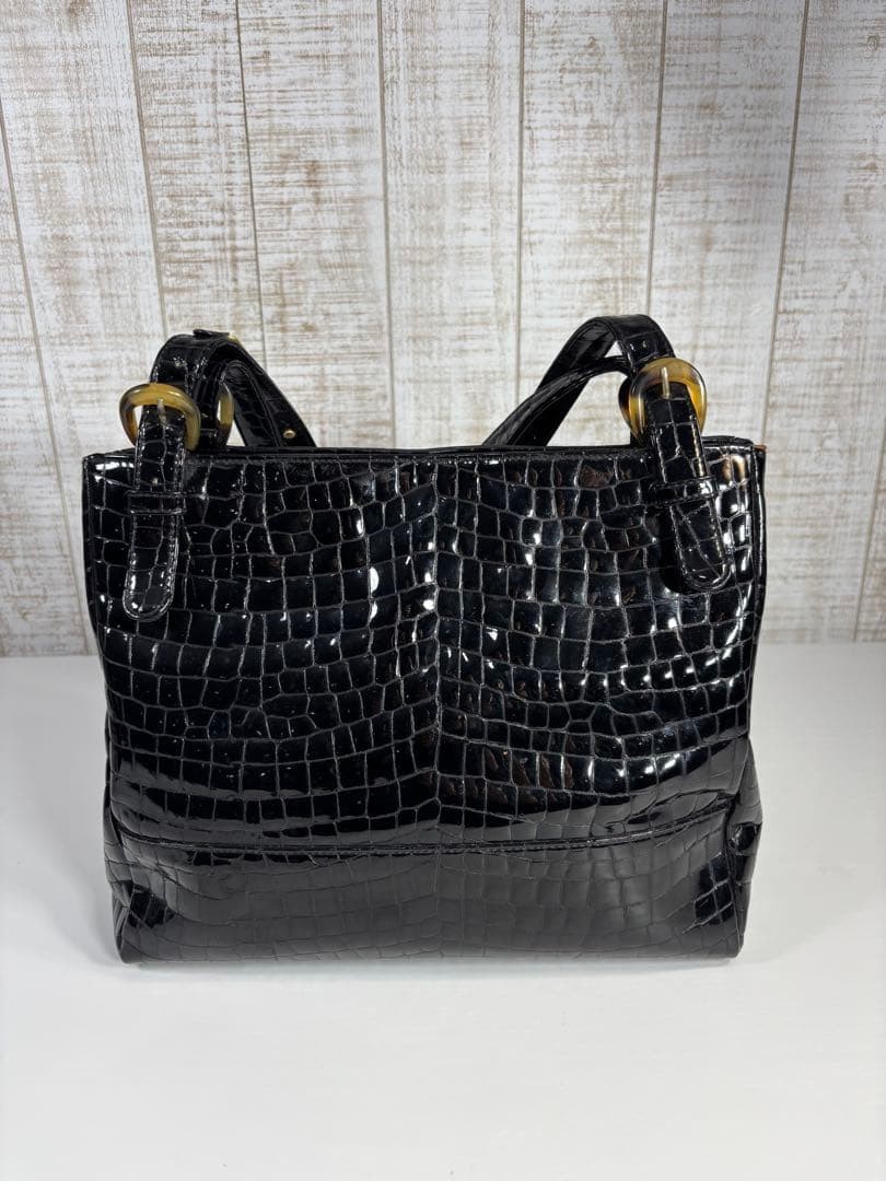 GIVENCHY embossed enamel black mini handbag