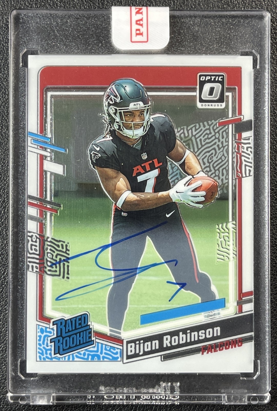 BIJAN ROBINSON 2023 PANINI DONRUSS OPTIC #206 RATED ROOKIE AUTO RC 72/99