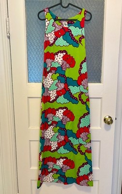 chinese dress ladies Marimekko Liplatus Unikko Dress, Orange & Beige main image 1
