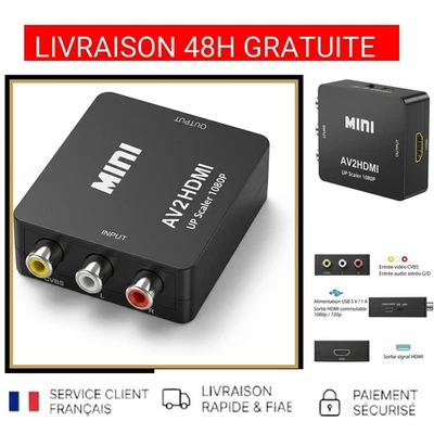 Convertisseur RCA AV HDMI Adaptateur 1080P Plug & Play USB PS1 PS2 Wii N64 - Photo 1/4