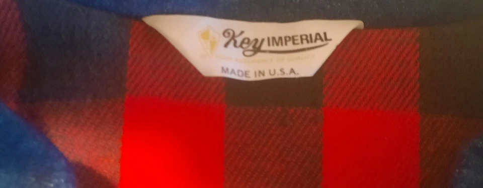 Chaqueta de camionero vaquera Key Imperial vintage forro a cuadros búfalo L Foto 3 de 4