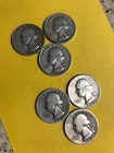 Group of 6 WASHINGTON QUARTERS, 3-1953-D, 3-1943-D