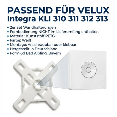2ST Wandhalterungen passend für  Velux Integra Fernbedienung  KLI 310 311 312 31