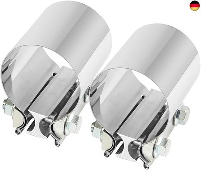 DOCAS 2pcs Ø 64 mm x 76.2 mm Länge Edelstahl Auspuffschelle Rohrverbinder r
