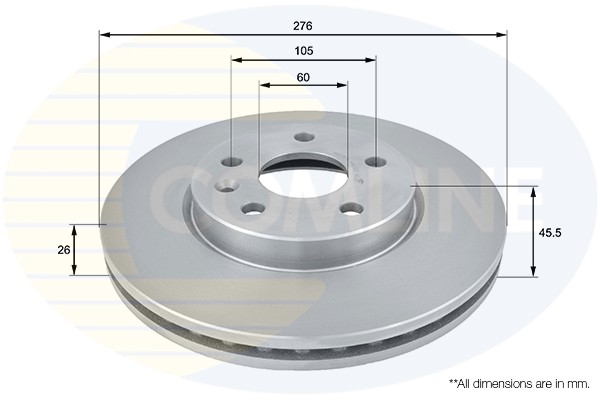 2 PCS COMLINE ADC1151V Brake Disc