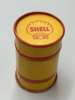 Vintage SHELL OIL Drum Salesman Sample Display Tin Mini Toy Barrel Gas