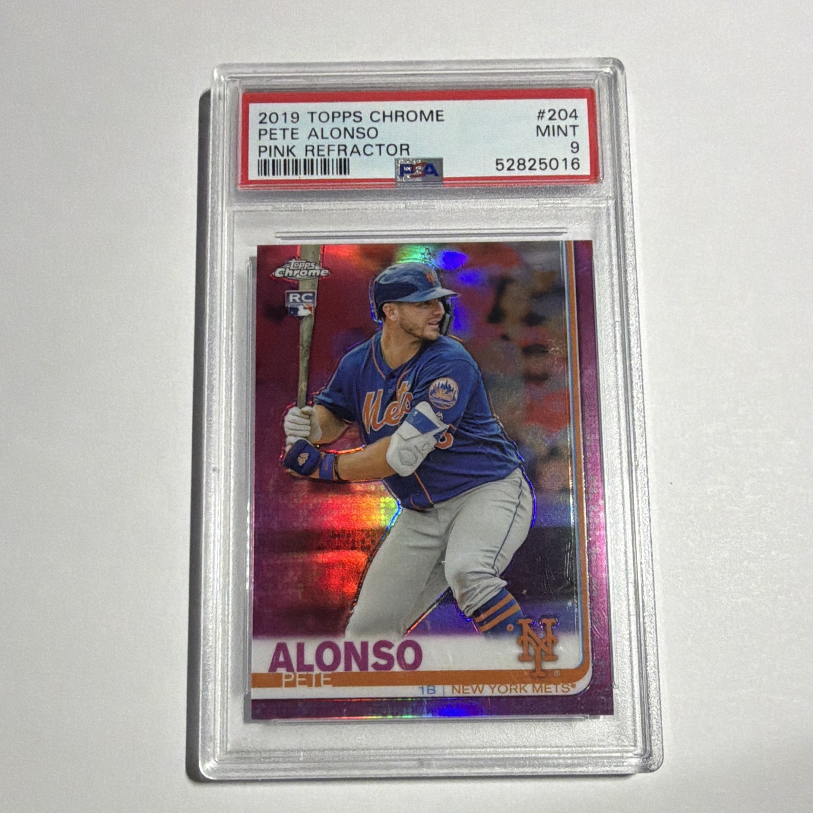 Topps 2019 Topps Chrome Pete Alonso #204 Pink Refractor RC - New York Mets