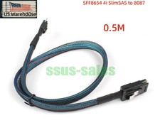 0.5M SFF8654 4i SlimSAS to SFF8087 Mini SAS Breakout Cable 12Gbps RAID Card