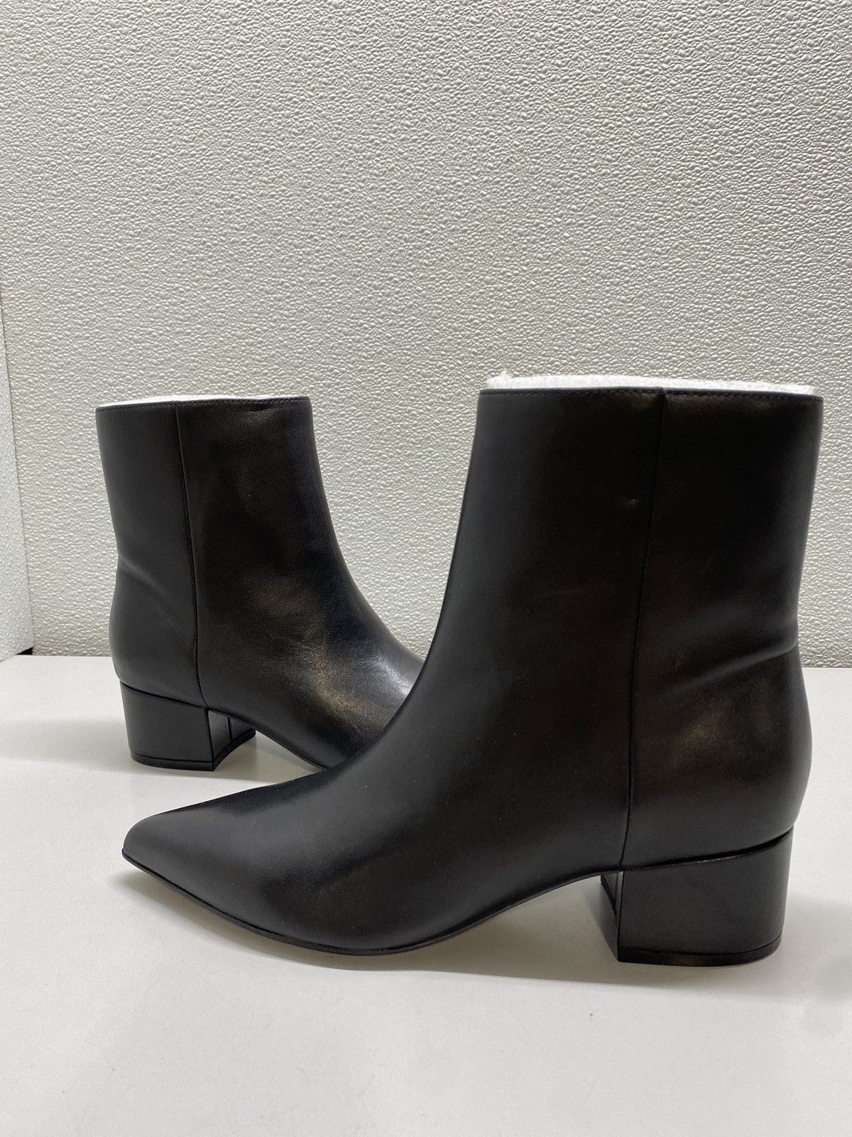 Marc Fisher Womens Leonna Leather Block Heel Ankle Boots Size 9 M Black