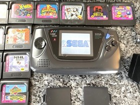 Sega Game Gear - Works, Recapped, 14 Games, Clean Shell, Power Supply + more