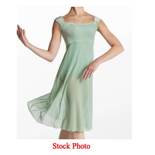 Weissman Dance Costume 15886 Le Onde Velvet Mesh ADULT SMALL SA Green